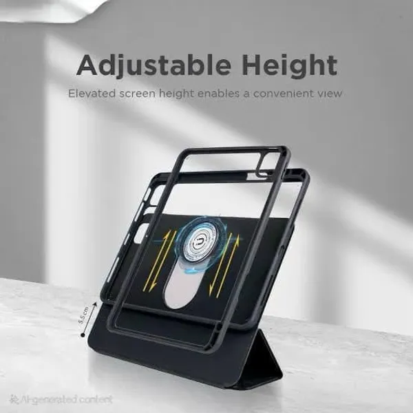 Black_360_Degree_Rotary_Magnetic_Stand_Holder_For_Ipad,_Black,_Portrait_And_Landscape_Mode_Compatible,_Strong_Magnetic_Grip,_Universal_Tablet_Mount