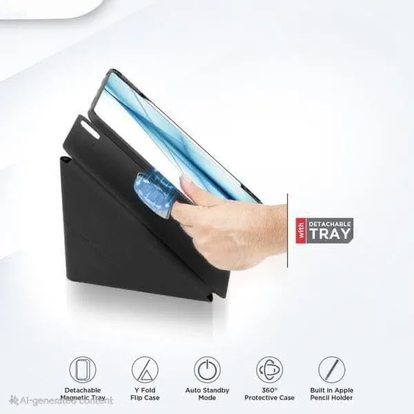 Black_360_Degree_Rotary_Magnetic_Stand_Holder_For_Ipad,_Black,_Portrait_And_Landscape_Mode_Compatible,_Strong_Magnetic_Grip,_Universal_Tablet_Mount