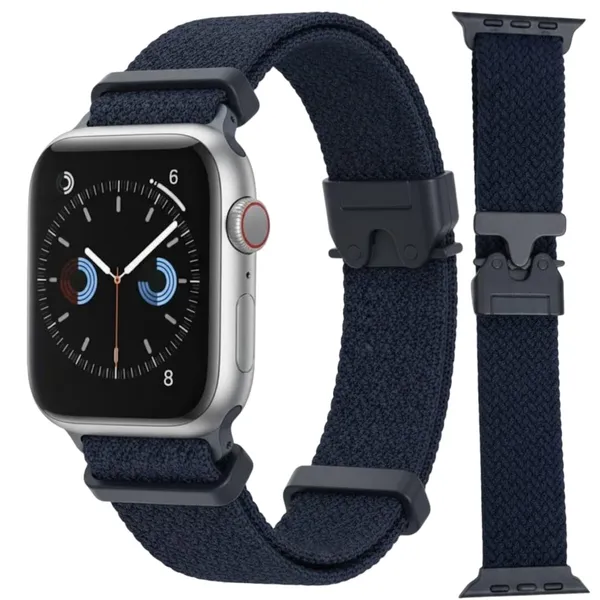 Blue_Premium_Stretchable_Braided_Watch_Band_Compatible_With_Apple_Watch_46Mm,_Premium_Blue,_Nylon,_Comfort_Fit,_Durable_Weave
