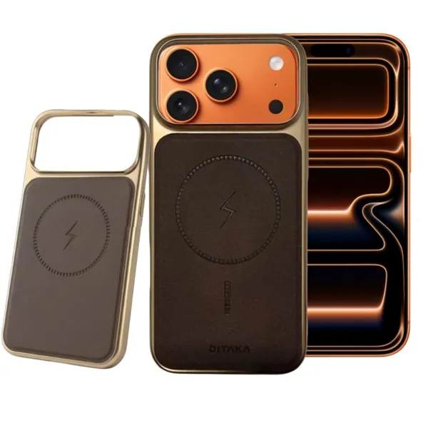 Dark_Brown_Premium_Case_With_Wireless_Charging_For_Iphone_17_Pro_Series,_Metal_Frame_Wireless_Charging_Compatible,_Protective_Cover,_Premium_Feel_(Iphone_17_P)