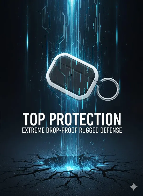 Black_Premium_Case_With_Lock_For_Airpods_Pro_2Nd,_Rugged_Shockproof_Full_Protective_Cover,_Military-Grade_Tpu_Hard_Shell_With_Keychain_Carabiner_For_Apple_Airpods_Pro_2