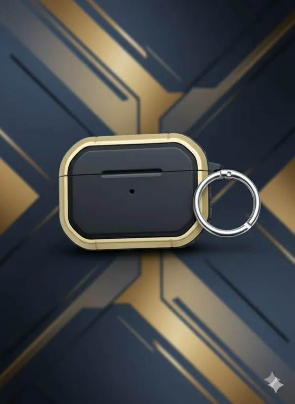 Gold_&_Black_Rugged_Case_For_Airpods_Pro_2,_Wireless_Compatible,_Shockproof_Hard_Shell_Protective_Cover_With_Secure_Lock_&_Carabiner,_Full-Body_Armor_For_Apple_Airpods_Pro_2Nd_Generation