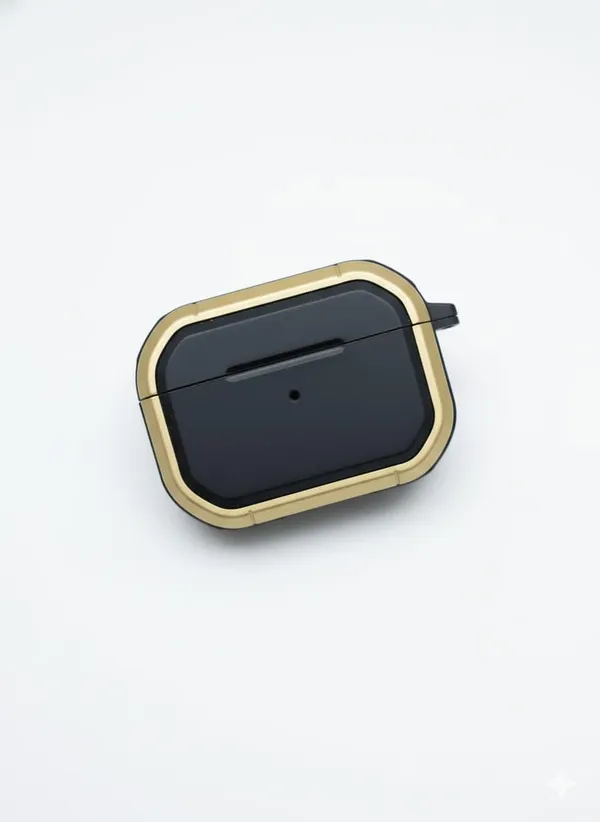 Gold_&_Black_Rugged_Case_For_Airpods_Pro_2,_Wireless_Compatible,_Shockproof_Hard_Shell_Protective_Cover_With_Secure_Lock_&_Carabiner,_Full-Body_Armor_For_Apple_Airpods_Pro_2Nd_Generation