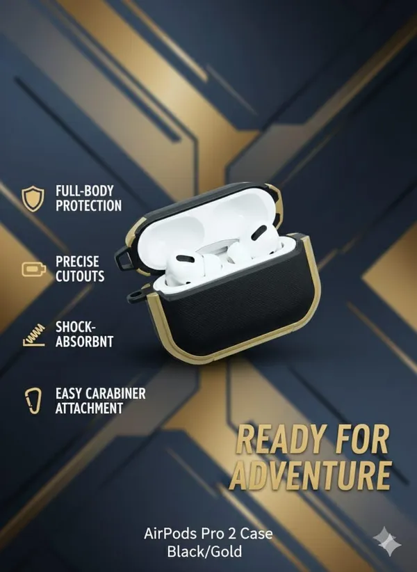 Gold_&_Black_Rugged_Case_For_Airpods_Pro_2,_Wireless_Compatible,_Shockproof_Hard_Shell_Protective_Cover_With_Secure_Lock_&_Carabiner,_Full-Body_Armor_For_Apple_Airpods_Pro_2Nd_Generation