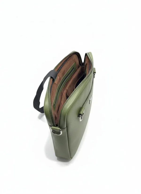 Olive_Green_Premium_Professional_15.6_Laptop_Messenger_Bag_Durable_Green_Pu_Leather_Business_Case_Shock-Absorbing_Padded_Briefcase_With_Multiple_Accessory_Pockets