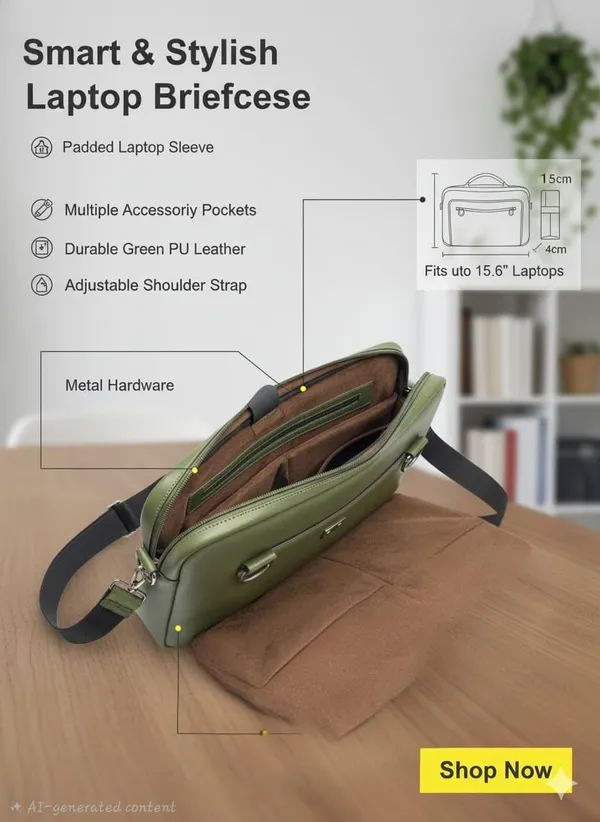 Olive_Green_Premium_Professional_15.6_Laptop_Messenger_Bag_Durable_Green_Pu_Leather_Business_Case_Shock-Absorbing_Padded_Briefcase_With_Multiple_Accessory_Pockets