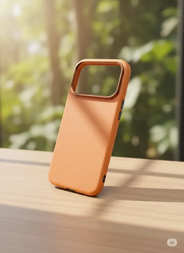 Tan_Premium_Carbonfiber_Wireless_Charging_Compatible_Case_For_Iphone_17_Pro_Max,_Tan_Brown,_Soft-Touch_Non-Slip_Grip_With_Raised_Camera_Bezel_Protection