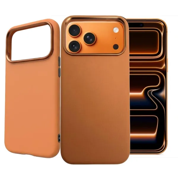 Tan_Premium_Carbonfiber_Wireless_Charging_Compatible_Case_For_Iphone_17_Pro_Max,_Tan_Brown,_Soft-Touch_Non-Slip_Grip_With_Raised_Camera_Bezel_Protection