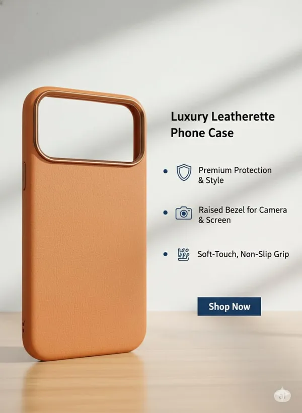 Tan_Premium_Carbonfiber_Wireless_Charging_Compatible_Case_For_Iphone_17_Pro_Max,_Tan_Brown,_Soft-Touch_Non-Slip_Grip_With_Raised_Camera_Bezel_Protection