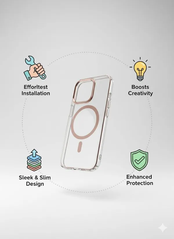 Orange_Crystal_Clear_Magnetic_Case_For_Iphone_16_Series,_[Rose_Gold]_Electroplated_Bumper,_Shockproof_Slim_Fit_Protective_Cover,_Compatible_With_Wireless_Charging_(Iphone_16_Pro_Max)