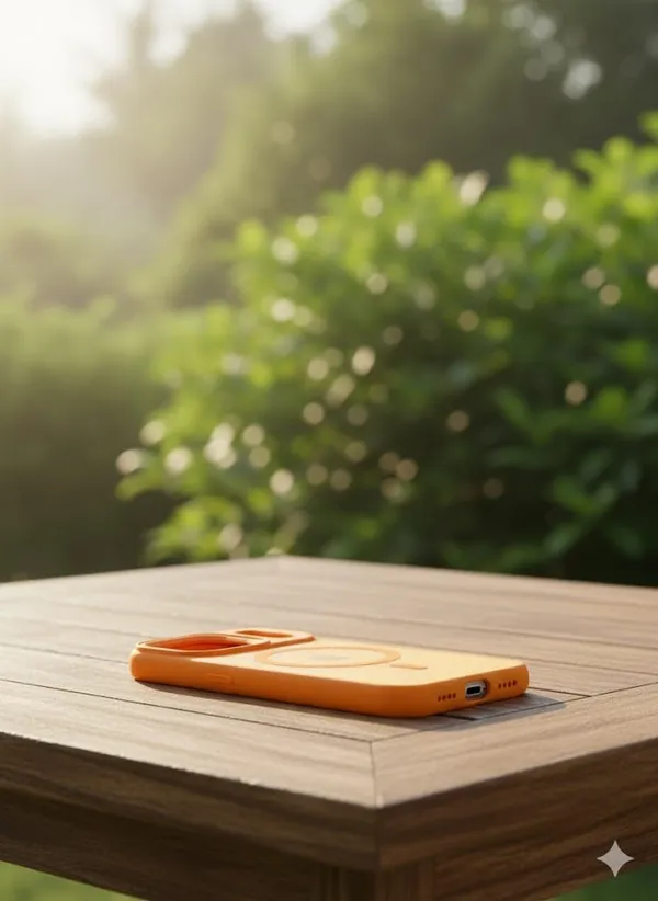 Orange_Slim_Fit_Case_For_Iphone_17_Series,_Semi-Transparent_Matte_Hard_Back,_Soft_Bumper,_Magnet-Enabled_For_Wireless_Charging_Anti-Scratch_Protective_Shell_Shockproof_Bumper_Case_(Iphone_17_Pro_Max)