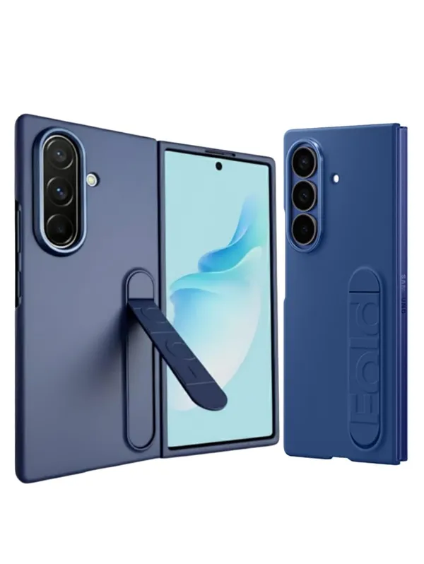 Blue_Premium_Phone_Case_For_Samsung_Galaxy_Z_Fold_7,_Navy_Blue_Protective_Cover_With_Kick_Stand
