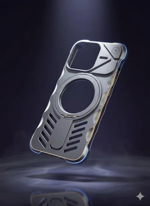 Black_Premium_Metallic_Protective_Case_For_Iphone_17_Pro/Pro_Max,_Military-Grade_Design,_Wireless_Charging_Compatible,_Futuristic_Style,_Ventilated_Design_With_Mist_Dispenser_(Iphone17_Pro)