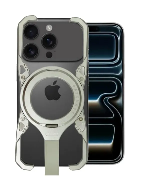 White_Premium_Aluminum_Phone_Bumper_Case_For_Iphone_17_Pro/Pro_Max,_Modern_Aesthetic_Design,_Water-Resistant,_Silver_With_Innovative_Grip_(Iphone_17_Pro_Max)