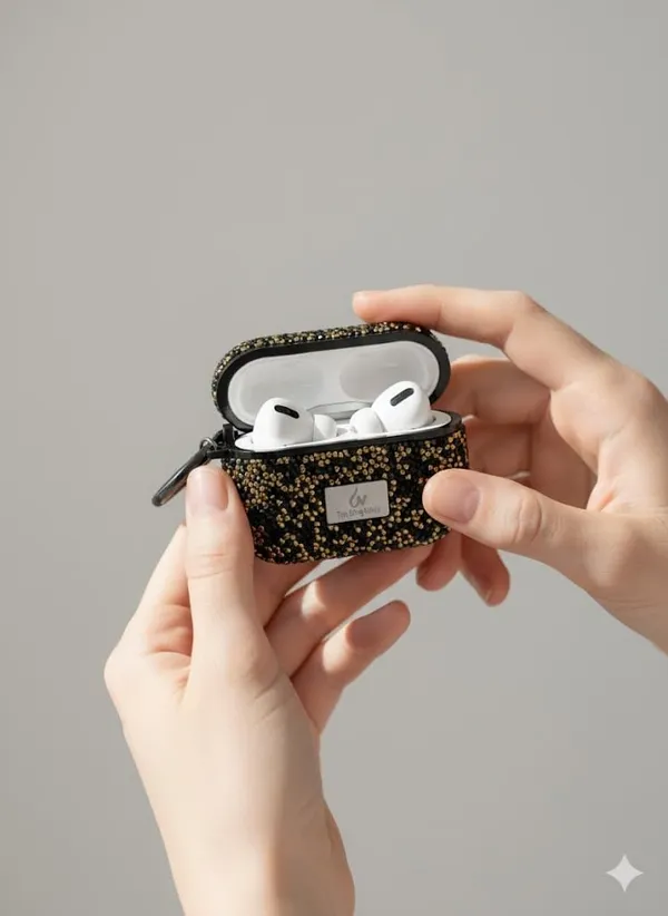 Black_&_Gold_Premium_Black_And_Gold_Diamond_Glitter_Case_For_Airpods_Pro_2_Premium_Rhinestone_Protective_Cover