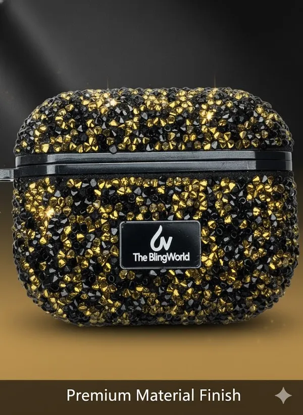 Black_&_Gold_Premium_Black_And_Gold_Diamond_Glitter_Case_For_Airpods_Pro_2_Premium_Rhinestone_Protective_Cover