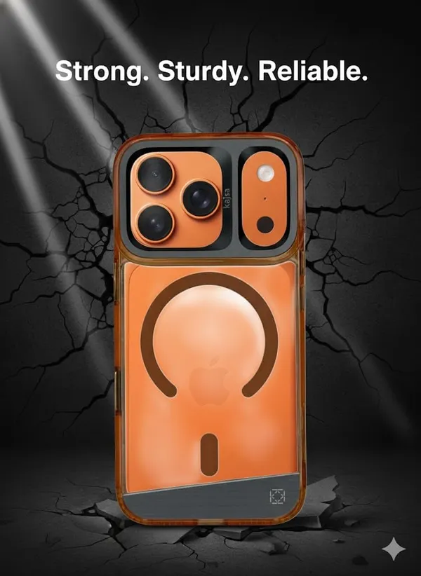 Orange_Premium_Protective_Case_For_Iphone_17_Pro/Pro_Max,_Transparent_Back_Cover_With_Bronze_Frame,_Wireless_Charging_Compatible,_Shockproof_Design_(Iphone_17_Pro_Max)