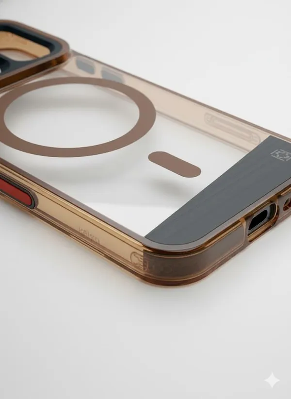 Tansparent_Premium_Protective_Case_For_Iphone_17_Pro/Pro_Max,_Transparent_Back_Cover_With_Bronze_Frame,_Wireless_Charging_Compatible,_Shockproof_Design_(Iphone_17_Pro_Max)
