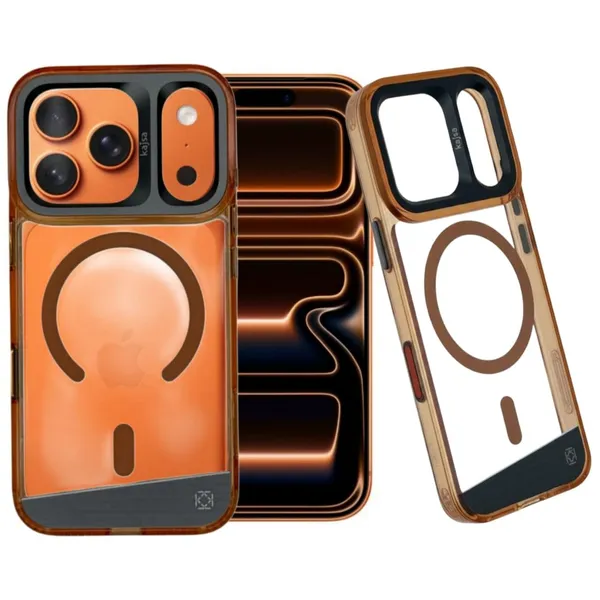 Orange_Premium_Protective_Case_For_Iphone_17_Pro/Pro_Max,_Transparent_Back_Cover_With_Bronze_Frame,_Wireless_Charging_Compatible,_Shockproof_Design_(Iphone_17_Pro_Max)