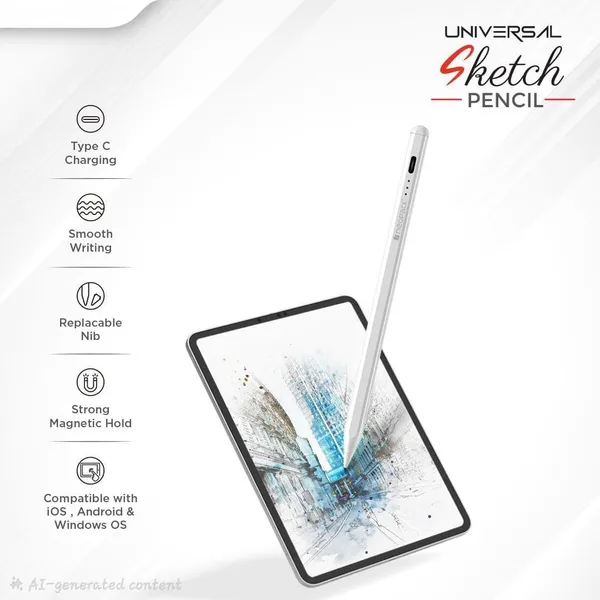 White_Universal_Sketch_Pencil,_Digital_Stylus_With_Type-C_Charging,_Replaceable_Nib,_Strong_Magnetic_Hold,_Compatible_With_Ios,_Android_And_Windows_Os