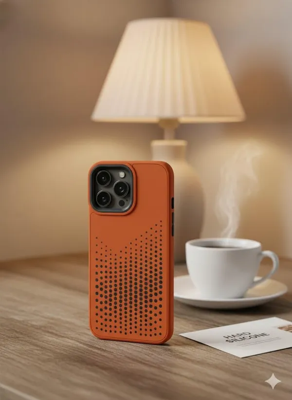 Orange_Premium_Hard_Silicon_Case_For_Iphone_17_Pro_Max,_Orange,_Protective_Dotted_Pattern_Design