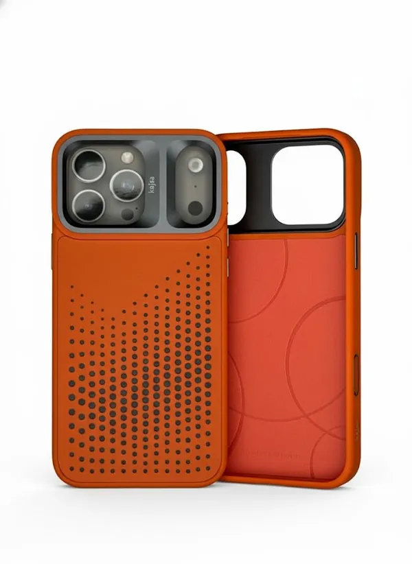 Orange_Premium_Hard_Silicon_Case_For_Iphone_17_Pro_Max,_Orange,_Protective_Dotted_Pattern_Design