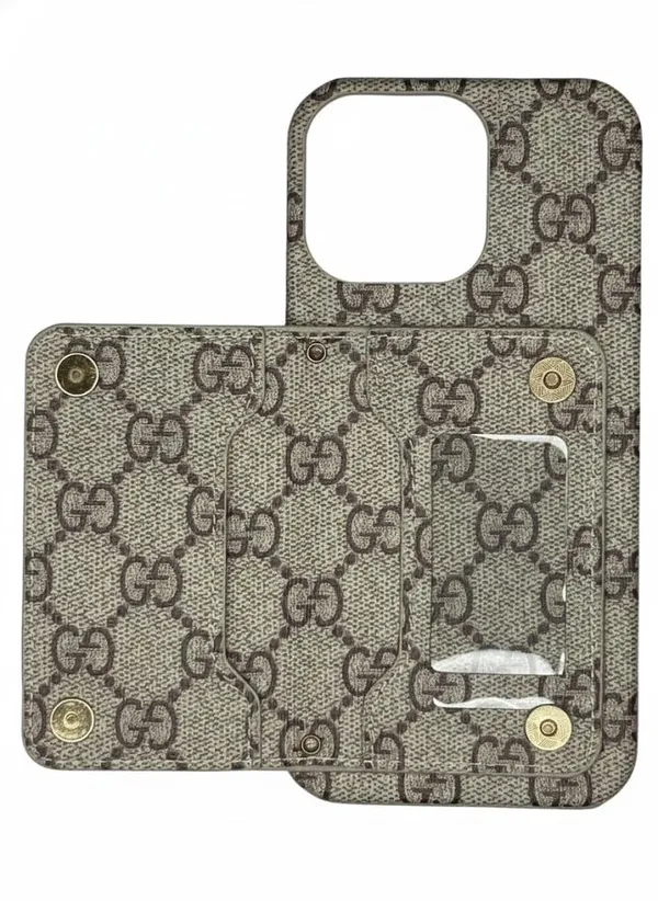 Beige_Premium_Card_Holder_Case_For_Iphone_16_Pro/Pro_Max,_Canvas,_Phone_Wallet_With_Card_Slots,_Colors_Available