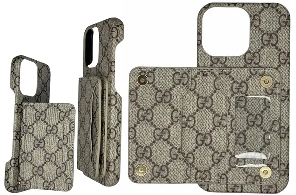 Beige_Premium_Card_Holder_Case_For_Iphone_16_Pro/Pro_Max,_Canvas,_Phone_Wallet_With_Card_Slots,_Colors_Available