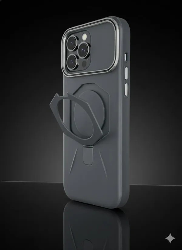 Black_Ak_Premium_Protective_Case_For_Iphone_17_Pro,_Military-Grade_Protection_With_Kickstand_Ring_Holder,_Slim_Hard_Shell_Cover,_Space_Gray_(Black,_Iphone_17_Pro)