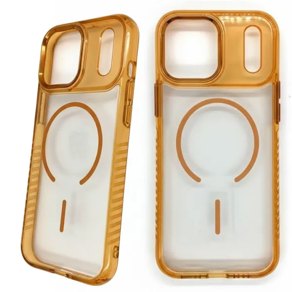 Orange_Crystal_Clear_Protective_Case_For_Iphone_17_Pro_Max,_Transparent_Orange_Frame,_Wireless_Compatible