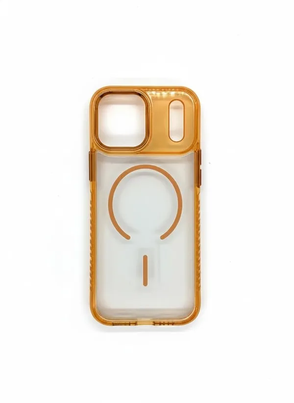 Orange_Crystal_Clear_Protective_Case_For_Iphone_17_Pro_Max,_Transparent_Orange_Frame,_Wireless_Compatible