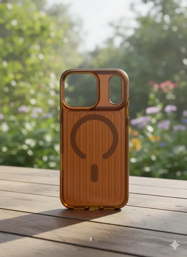 Brown_Premium_Wooden_Pattern_Glossy_Phone_Case_For_Iphone_17_Pro_Max,_Protective_Cover_With_Horseshoe_Design_Slim_Fit