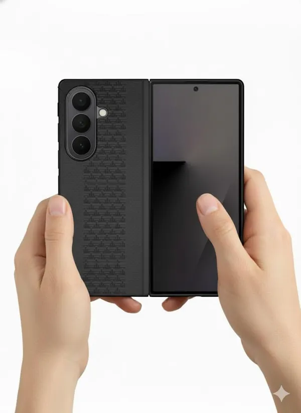 Black_Premium_Carbon_Fiber_Case_For_Samsung_Galaxy_Zfold_7,_Wireless_Compatible,_Ultra_Durable_Lightweight_Design,_With_Premium_Material,_Black
