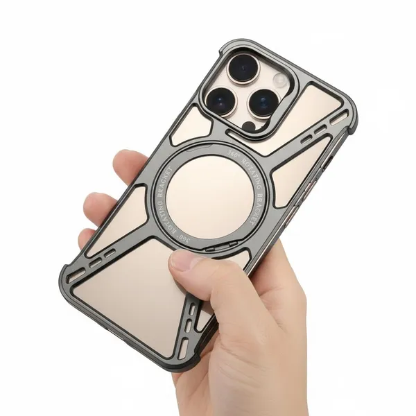 Gray_&_Black_Premium_Metal_Bumper_For_Iphone_16_Pro_Max,_360-Degree_Rotating_Ring_Holder,_Military-Grade_Drop_Protection,_Gunmetal
