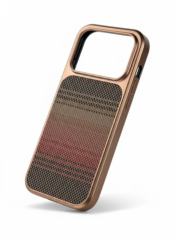 Rose_Gold_Premium_Carbon_Fiber_Case_For_Iphone_17_Pro/Pro_Max,_Rose_Gold_Metal_Frame,_Drop-Resistant_Protective_Cover_With_Shock_Absorption,_Scratch-Resistant_Design_(Iphone_17_Pro_Max)