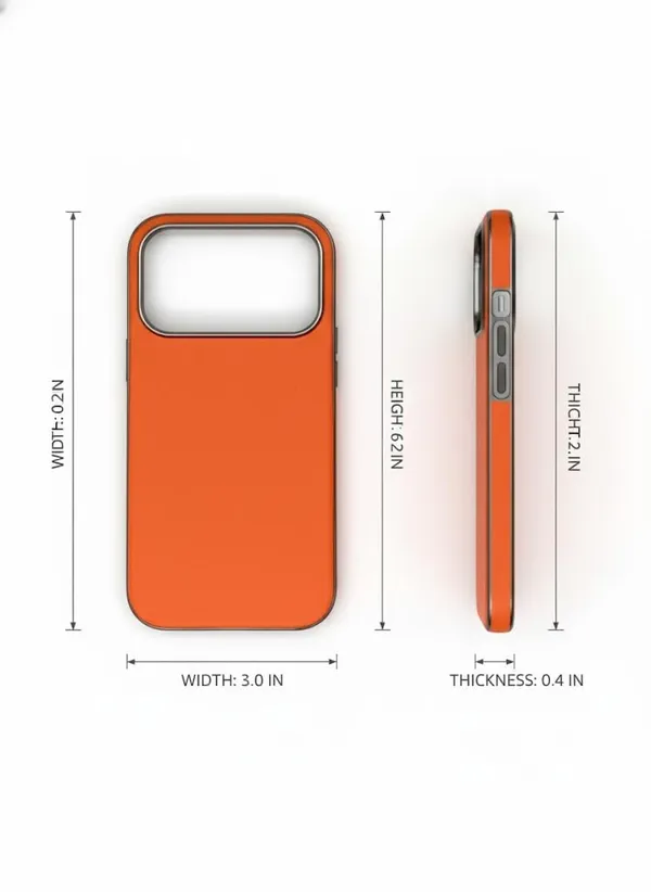 Orange_&_Black_Premium_Protective_Case_For_Iphone_17_Pro/Pro_Max,_Orange_Leather_With_Black_Metal_Frame,_Slim_Profile_Design,_Camera_Protection_(Iphone_17_Pro_Max)