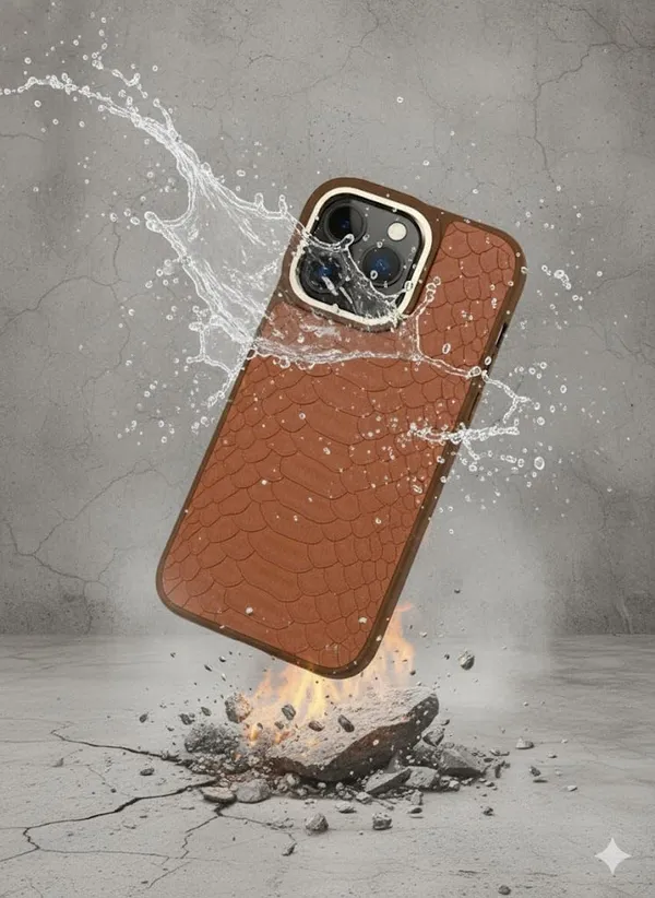 Brown_Premium_Snake_Pattern_Leather_Case_For_Iphone_16_Pro/Pro_Max,_Brown_Protective_Cover_With_Camera_Protection,_Metallic_Finish,_Design_(Iphone_16_Pro_Max)