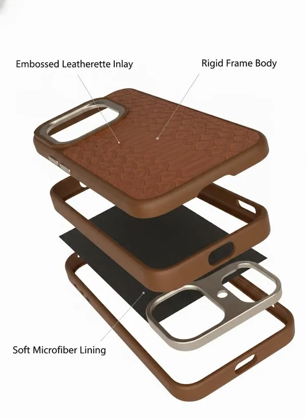 Brown_Premium_Snake_Pattern_Leather_Case_For_Iphone_16_Pro/Pro_Max,_Brown_Protective_Cover_With_Camera_Protection,_Metallic_Finish,_Design_(Iphone_16_Pro_Max)