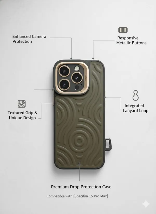Green_Premium_Protective_Case_For_Iphone_16_Pro,_Military_Green_With_Swirl_Pattern_Design,_Shockproof_Camera_Protection,_Water-Resistant_Texture