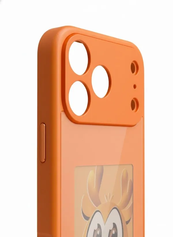 Orange_Nfc_Smart_Photo_Frame_Phone_Case_For_Iphone_17_Pro/Pro_Max,_Orange_Protective_Cover_With_Instant_Picture_Change_Technology,_Tap-To-Update_Display_(Iphone_17_Pro_Max)