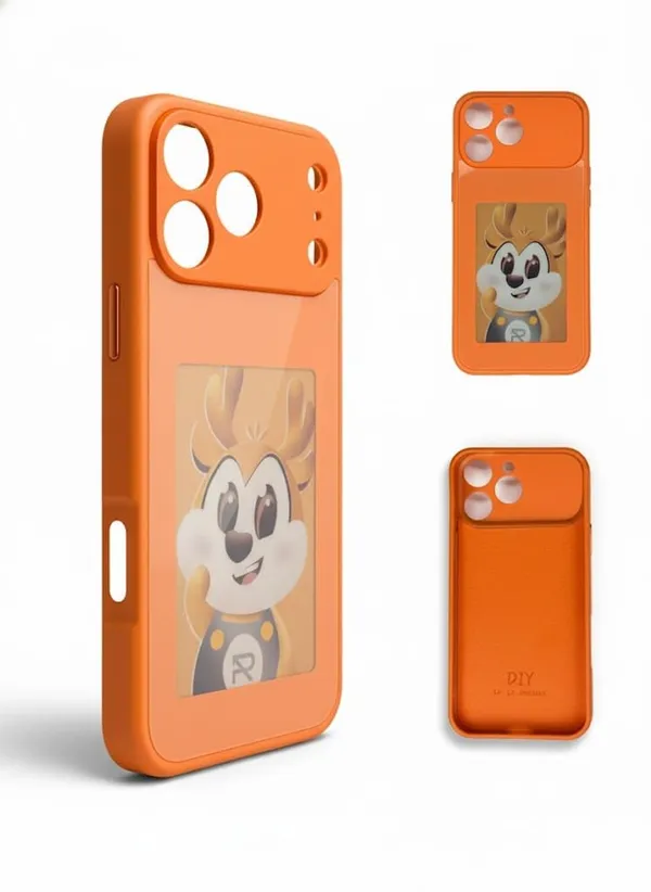 Orange_Nfc_Smart_Photo_Frame_Phone_Case_For_Iphone_17_Pro/Pro_Max,_Orange_Protective_Cover_With_Instant_Picture_Change_Technology,_Tap-To-Update_Display_(Iphone_17_Pro_Max)