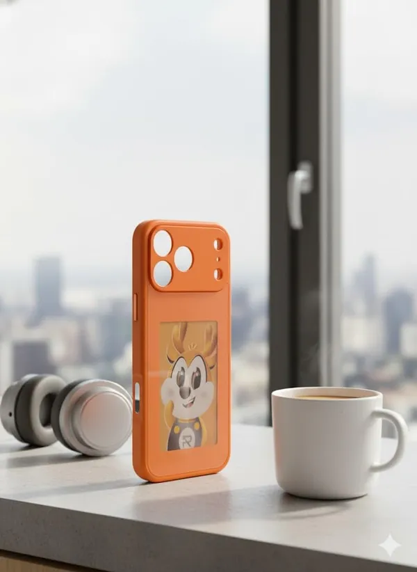 Orange_Nfc_Smart_Photo_Frame_Phone_Case_For_Iphone_17_Pro/Pro_Max,_Orange_Protective_Cover_With_Instant_Picture_Change_Technology,_Tap-To-Update_Display_(Iphone_17_Pro_Max)