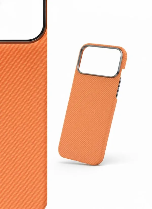 Orange_Carbon_Fiber_Case_For_Iphone_17_Pro/Pro_Max,_Wireless_Charging_Magnetic_Compatible_Premium_Protective_Cover_With_Camera_Bezel_(Orange_Line_Pattern,_Iphone_17_Pro)