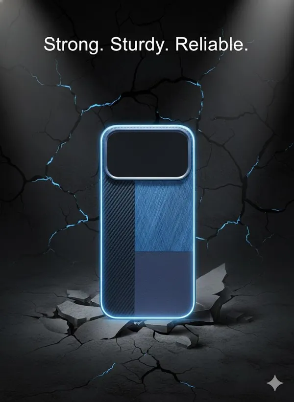 Blue_&_Black_Tri-Pattern_Case_For_Iphone_17_Pro_Carbon_Fiber_With_Brushed_Metal_And_Leather_Design,_Protective_Slim_Cover_(Blue-Black,_Iphone_17_Pro/Pro_Max)