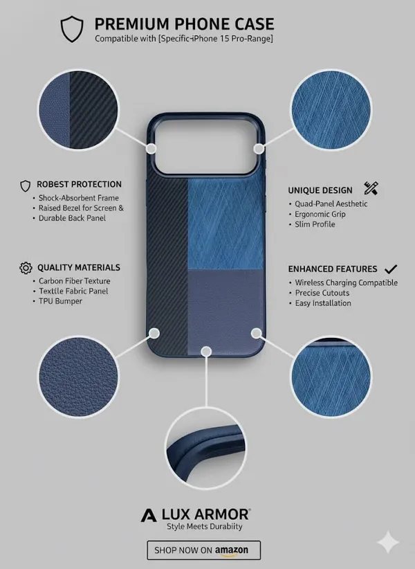 Blue_&_Black_Tri-Pattern_Case_For_Iphone_17_Pro_Carbon_Fiber_With_Brushed_Metal_And_Leather_Design,_Protective_Slim_Cover_(Blue-Black,_Iphone_17_Pro/Pro_Max)