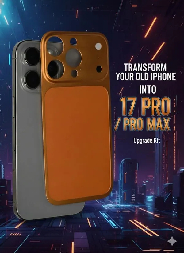 Orange_Back_&_Orange_Glass_Converter_For_Iphone_14/15/16_Series_Into_17_Pro_Series,_Premium_Upgrade_Modification_Case,_(Iphone_15_Pro)