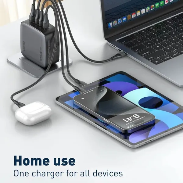 LDNIO_100W_GaN_Super_Fast_Charger_|_3_USB-C_+_1_USB-A_|_PD_&_QC_Fast_Charging_|_Multi-Device_Laptop_Charger_(Model_Q408)