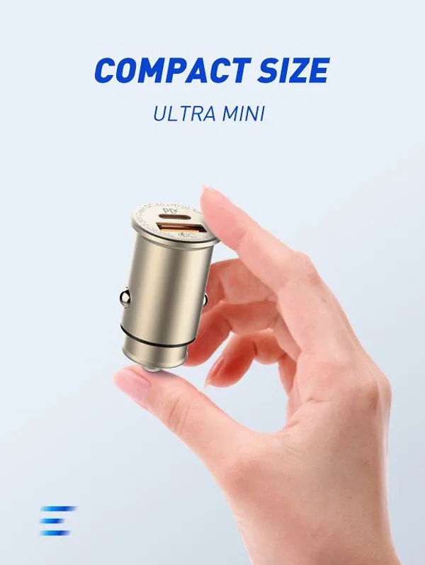 LDNIO_30W_USB-C_PD_+_QC4.0_Fast_Car_Charger_|_Compact_Metal_Mini_Design_|_Single_Port_High-Speed_Charging