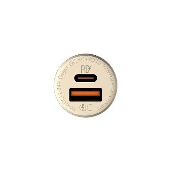 LDNIO_30W_USB-C_PD_+_QC4.0_Fast_Car_Charger_|_Compact_Metal_Mini_Design_|_Single_Port_High-Speed_Charging