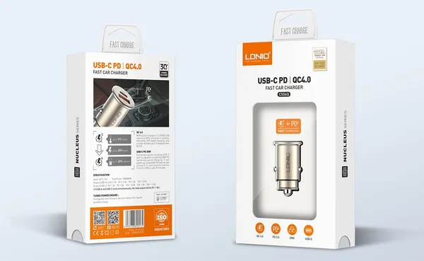 LDNIO_30W_USB-C_PD_+_QC4.0_Fast_Car_Charger_|_Compact_Metal_Mini_Design_|_Single_Port_High-Speed_Charging